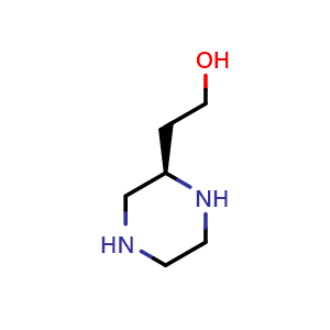 Chemical structure of (R)-2-(piperazin-2-yl)ethan-1-ol , CAS 660862-46-4, AChemBlock AD251765