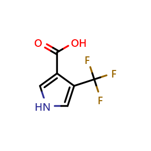 Chemical structure of 4-trifluoromethyl-1H-pyrrole-3-carboxylic acid , CAS 123324-24-3, AChemBlock AD251769