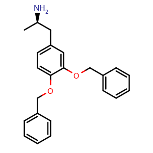 Chemical structure of (2R)-1-[3,4-bis(benzyloxidanyl)phenyl]propan-2-amine , CAS 1616297-00-7, AChemBlock AD251774