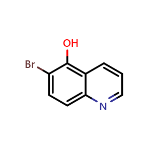 Chemical structure of 6-bromoquinolin-5-ol , CAS 1261492-12-9, AChemBlock AD251787