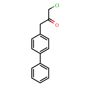 Chemical structure of 1-(4-Biphenylyl)-3-chloro-2-propanone , CAS 1221343-04-9, AChemBlock AD251809