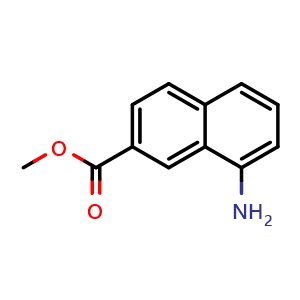 Chemical structure of Methyl 8-Amino-2-naphthoate , CAS 168901-53-9, AChemBlock AD251810