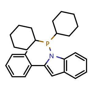 Chemical structure of 1-(Dicyclohexylphosphino)-2-(o-tolyl)-1H-indole , CAS 947402-59-7, AChemBlock AD251811