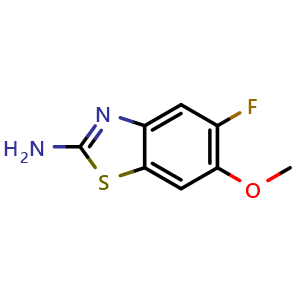 Chemical structure of 2-Amino-5-fluoro-6-methoxybenzothiazole , CAS 134057-48-0, AChemBlock AD251812