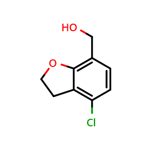 Chemical structure of (4-Chloro-2,3-dihydrobenzofuran-7-yl)methanol , CAS 2798823-43-3, AChemBlock AD251819