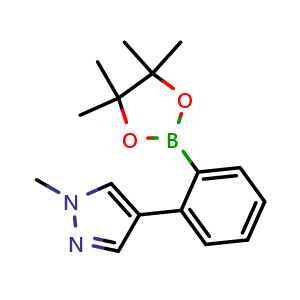 Chemical structure of 2-(1-Methyl-4-pyrazolyl)phenylboronic Acid Pinacol Ester , CAS 1638289-93-6, AChemBlock AD251825