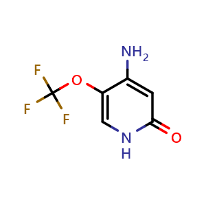 Chemical structure of 4-Amino-5-(trifluoromethoxy)pyridin-2(1H)-one , CAS 1361681-07-3, AChemBlock AD251833
