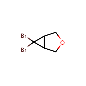 Chemical structure of 6,6-Dibromo-3-oxabicyclo[3.1.0]hexane , CAS 931-27-1, AChemBlock AD251837