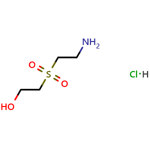 Chemical structure of 2-((2-aminoethyl)sulfonyl)ethan-1-ol hydrochloride , CAS 142604-14-6, AChemBlock AD251854