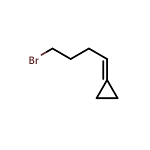 Chemical structure of (4-bromobutylidene)cyclopropane , CAS 123416-82-0, AChemBlock AD251866