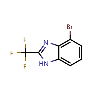 Chemical structure of 4-bromo-2-(trifluoromethyl)-1H-benzo[d]imidazole , CAS 6587-23-1, AChemBlock AD251869