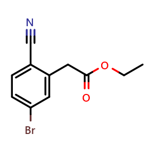 Chemical structure of ethyl 2-(5-bromo-2-cyanophenyl)acetate , CAS 1261862-61-6, AChemBlock AD251878