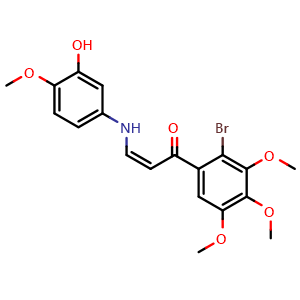 (Z)-1-(2-bromo-3,4,5-trimethoxyphenyl)-3-((3-hydroxy-4-methoxyphenyl)amino)prop-2-en-1-one
