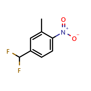 Chemical structure of 4-(difluoromethyl)-2-methyl-1-nitrobenzene , CAS 1261851-70-0, AChemBlock AD251900