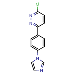 Chemical structure of 3-Chloro-6-[4-(1H-imidazol-1-yl)phenyl]pyridazine , CAS 102618-10-0, AChemBlock AD251928