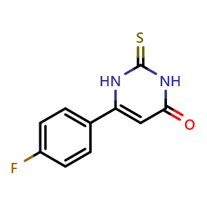 Chemical structure of 6-(4-Fluorophenyl)-2,3-dihydro-2-thioxo-4(1H)-pyrimidinone , CAS 33166-85-7, AChemBlock AD251932