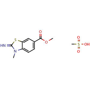 Chemical structure of methyl 2-imino-3-methyl-2,3-dihydrobenzo[d]thiazole-6-carboxylate methanesulfonate , CAS 2034455-56-4, AChemBlock AD251942