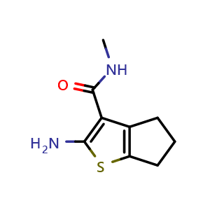 Chemical structure of 2-Amino-N-methyl-5,6-dihydro-4H-cyclopenta[b]thiophene-3-carboxamide , CAS 666715-71-5, AChemBlock AD251946