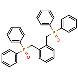 Chemical structure of 1,2-Bis((diphenylphosphoryl)methyl)benzene , CAS 15303-27-2, AChemBlock AD251955