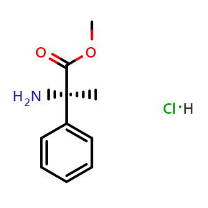 Chemical structure of (R)-Methyl-2-amino-2-phenylpropanoate hydrochloride , CAS 191598-35-3, AChemBlock AD251959