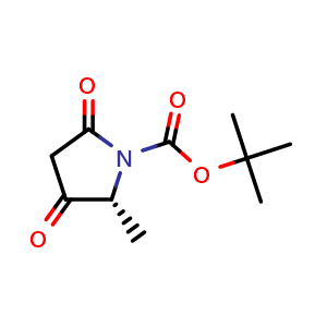 Chemical structure of (R)-tert-Butyl 2-methyl-3,5-dioxopyrrolidine-1-carboxylate , CAS 1313710-31-4, AChemBlock AD251965