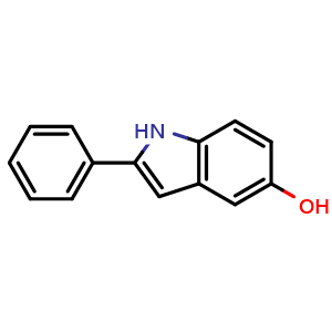 Chemical structure of 2-Phenyl-1H-indol-5-ol , CAS 3419-00-9, AChemBlock AD252180