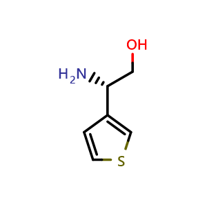Chemical structure of (S)-2-Amino-2-(thiophen-3-yl)ethan-1-ol , CAS 1213352-10-3, AChemBlock AD252182