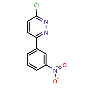 Chemical structure of 3-chloro-6-(3-nitrophenyl)pyridazine , CAS 58059-33-9, AChemBlock AD252678