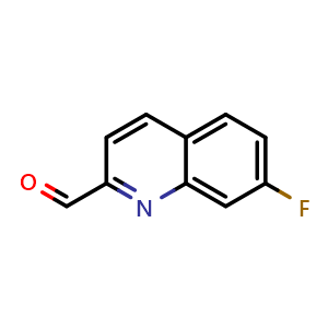 Chemical structure of 7-fluoroquinoline-2-carbaldehyde , CAS 904369-25-1, AChemBlock AD252723