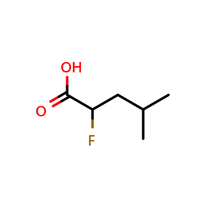 Chemical structure of 2-fluoro-4-methylpentanoic acid , CAS 6087-17-8, AChemBlock AD252728