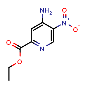 Chemical structure of Ethyl 4-amino-5-nitropicolinate , CAS 1000783-10-7, AChemBlock AD252829