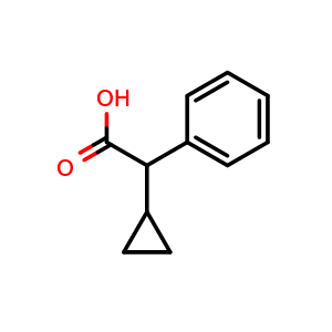 Chemical structure of 2-Cyclopropyl-2-phenylacetic acid , CAS 5689-18-9, AChemBlock AD253023