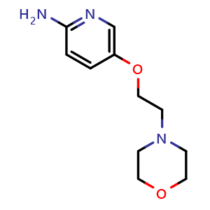 Chemical structure of 5-(2-Morpholinoethoxy)pyridin-2-amine , CAS 672946-45-1, AChemBlock AD253027