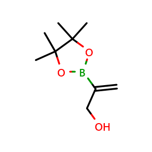 Chemical structure of 2-(4,4,5,5-Tetramethyl-1,3,2-dioxaborolan-2-yl)prop-2-en-1-ol , CAS 1294009-05-4, AChemBlock AD253074