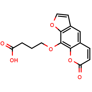 Chemical structure of 4-[(7-Oxo-7H-furo[3,2-g][1]benzopyran-9-yl)oxy]butanoic acid , CAS 133643-33-1, AChemBlock AD253094