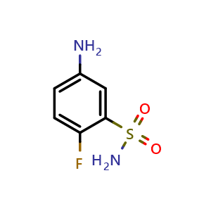 Chemical structure of 5-Amino-2-fluorobenzene-1-sulfonamide , CAS 916737-71-8, AChemBlock AD253099