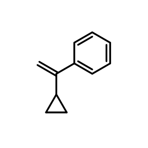 Chemical structure of alpha-cyclopropylstyrene , CAS 825-76-3, AChemBlock AD253107