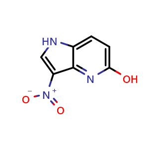 Chemical structure of 3-Nitro-1H-pyrrolo[3,2-b]pyridin-5-ol , CAS 1190311-92-2, AChemBlock AD253152