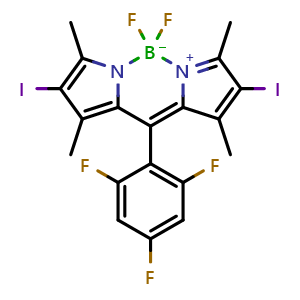 5,5-Difluoro-2,8-diiodo-1,3,7,9-tetramethyl-10-(2,4,6-trifluorophenyl)-5H-dipyrrolo[1,2-c:2’,1’-f][1,3,2]diazaborinin-4-ium-5-uide