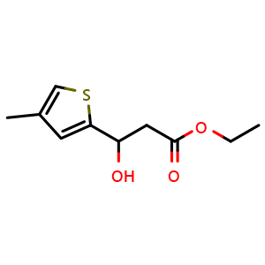 Chemical structure of Ethyl 3-Hydroxy-3-(4-methyl-2-thienyl)propanoate , AChemBlock AD253158