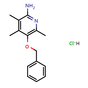 Chemical structure of 5-(Benzyloxy)-3,4,6-trimethylpyridin-2-amine hydrochloride , AChemBlock AD253168