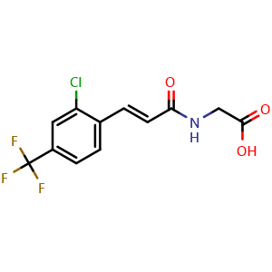 Chemical structure of 2-[(2E)-3-[2-Chloro-4-(trifluoromethyl)phenyl]prop-2-enamido]acetic acid , AChemBlock AD253172