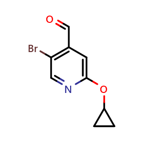 Chemical structure of 5-Bromo-2-cyclopropoxyisonicotinaldehyde , AChemBlock AD253176