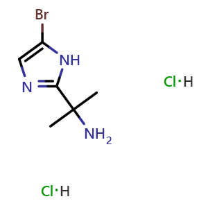Chemical structure of 2-(5-Bromo-1H-imidazol-2-yl)propan-2-amine dihydrochloride , CAS 3026696-78-3, AChemBlock AD253195