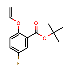 Chemical structure of tert-Butyl 5-Fluoro-2-(vinyloxy)benzoate , AChemBlock AD253201
