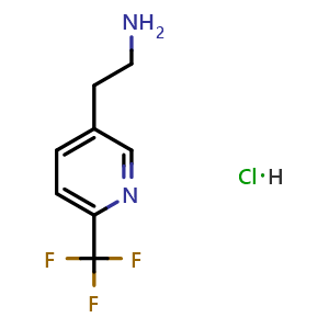 Chemical structure of 2-(6-(Trifluoromethyl)pyridin-3-yl)ethan-1-amine hydrochloride , AChemBlock AD253202
