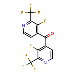 Chemical structure of Bis(3-fluoro-2-(trifluoromethyl)pyridin-4-yl)methanone , AChemBlock AD253205