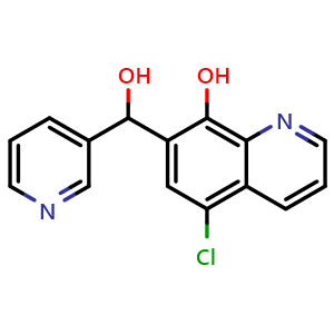 Chemical structure of 5-Chloro-7-(hydroxy(pyridin-3-yl)methyl)quinolin-8-ol , AChemBlock AD253208