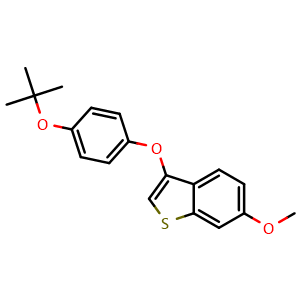 Chemical structure of 3-(4-(tert-butoxy)phenoxy)-6-methoxybenzo[b]thiophene , AChemBlock AD253210