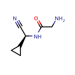 Chemical structure of (S)-2-amino-N-(cyano(cyclopropyl)methyl)acetamide , AChemBlock AD253213
